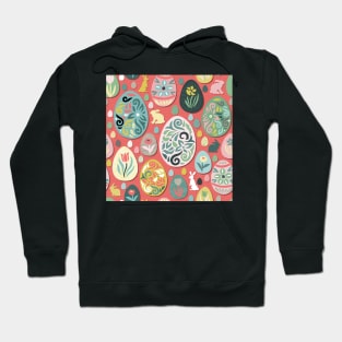 colorful paper easter eggs and bunnies Hoodie